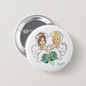 Lesbischer Hochzeitsknopf Button (Vorne & Hinten)