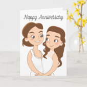 Lesbischer Hochzeitstag Frauen in Liebe Karte (Gelbe Blume)