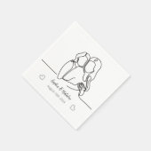 Lesbischer Jubiläum Elegante Personalisierte Linie Serviette (Ecke)