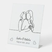 Lesbischer Jubiläum Elegante Personalisierte Linie Sockelschild (Vorderseite)