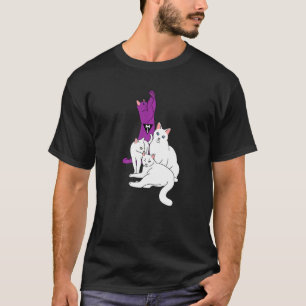 Lesbischer Katzenhaufen Lgbt Q Süße Pride-Flagge F T-Shirt