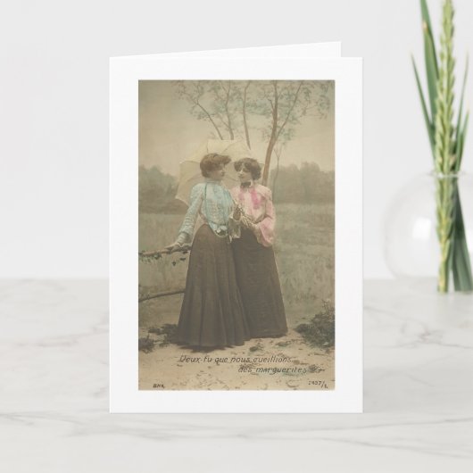 Lesbischer Postkarten-Valentinsgruß Feiertagskarte (Vorderseite)