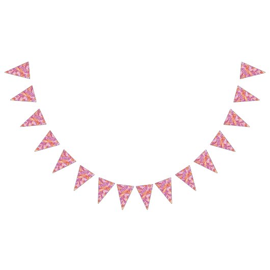 Lesbischer Pride Abstrakt Zen Blume Petals Pink Wimpelkette (Alle)