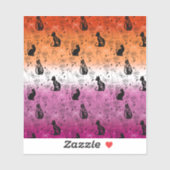 Lesbischer Pride Black Cat - Mystische Hexerei Aufkleber (Blatt)