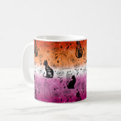 Lesbischer Pride Black Cat - Mystische Hexerei Kaffeetasse (Vorderseite Links)