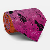 Lesbischer Pride Black Cat - Mystische Hexerei Krawatte (Gerollt)