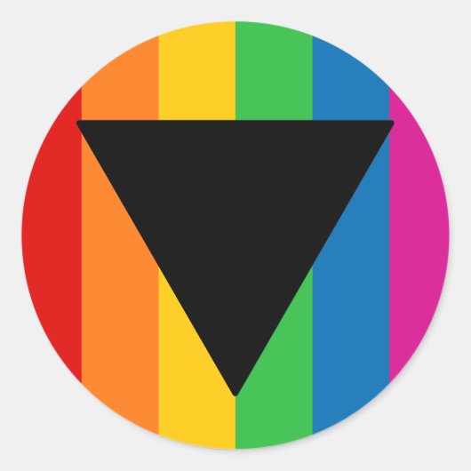 Lesbischer Pride Black Triangle Runder Aufkleber (Vorderseite)