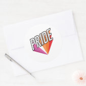 Lesbischer Pride Burst Runder Aufkleber (Umschlag)