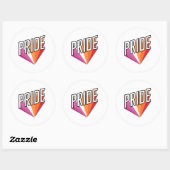 Lesbischer Pride Burst Runder Aufkleber (Blatt)