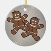 Lesbischer Pride Christmas Gingerbrei Frauen Paar Keramikornament (Vorne)