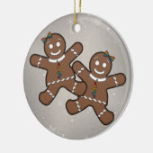 Lesbischer Pride Christmas Gingerbrei Frauen Paar Keramikornament (Links)