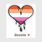Lesbischer Pride Dripping Heart Aufkleber (Blatt)