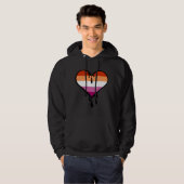 Lesbischer Pride Dripping Heart Hoodie (Vorne ganz)