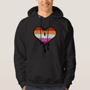 Lesbischer Pride Dripping Heart Hoodie