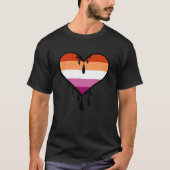 Lesbischer Pride Dripping Heart T-Shirt (Vorderseite)