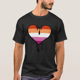 Lesbischer Pride Dripping Heart T-Shirt