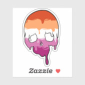 Lesbischer Pride Dripping Skull Aufkleber (Blatt)