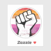 Lesbischer Pride Fist Circle Print Aufkleber (Blatt)