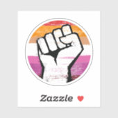 Lesbischer Pride Fist Circle Print Aufkleber (Blatt)