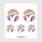 Lesbischer Pride Fist Circle Print Aufkleber (Blatt)
