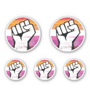 Lesbischer Pride Fist Circle Print Aufkleber