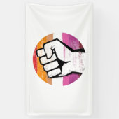 Lesbischer Pride Fist Circle Print Banner (Vertikal)