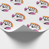 Lesbischer Pride Fist Circle Print Geschenkpapier (Ecke)
