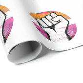 Lesbischer Pride Fist Circle Print Geschenkpapier (Rolleneckpunkt)