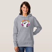 Lesbischer Pride Fist Circle Print Hoodie (Vorne ganz)