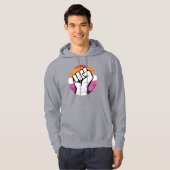 Lesbischer Pride Fist Circle Print Hoodie (Vorne ganz)