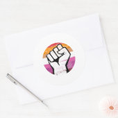 Lesbischer Pride Fist Circle Print Runder Aufkleber (Umschlag)