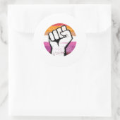 Lesbischer Pride Fist Circle Print Runder Aufkleber (Tasche)
