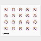 Lesbischer Pride Fist Circle Print Runder Aufkleber (Blatt)