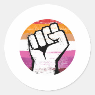 Lesbischer Pride Fist Circle Print Runder Aufkleber