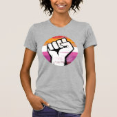 Lesbischer Pride Fist Circle Print T-Shirt (Vorderseite)