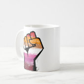 Lesbischer Pride Fist T - Shirt Kaffeetasse (Vorderseite Links)