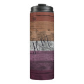 Lesbischer Pride Flag LGBT Wood Grain Individuelle Thermosbecher (Vorderseite)