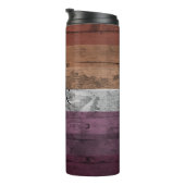 Lesbischer Pride Flag LGBT Wood Grain Individuelle Thermosbecher (Nach rechts gedreht)