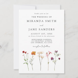 Lesbischer Pride Floral QR Code Hochzeit Einladung