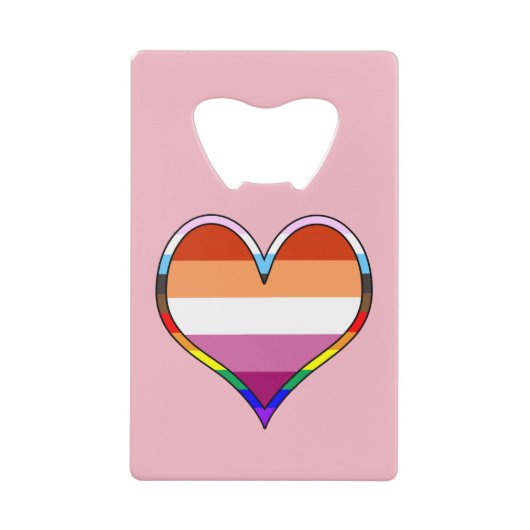 Lesbischer Pride Heart Credit Card Flaschenöffner (Vorderseite)