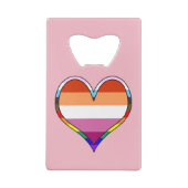 Lesbischer Pride Heart Credit Card Flaschenöffner (Rückseite)