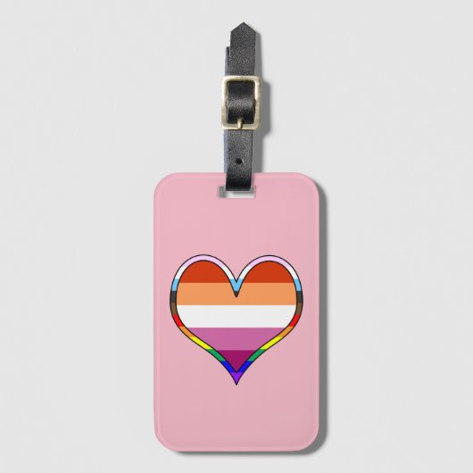 Lesbischer Pride Heart Luggage Tag Gepäckanhänger (Vorderseite Vertikal)