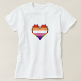 Lesbischer Pride Heart T - Shirt