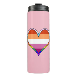 Lesbischer Pride Heart Thermal Tumbler Thermosbecher