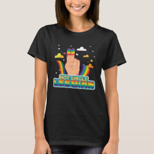 Lesbischer Pride Hot Single Lesbian Flag T-Shirt