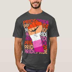 Lesbischer Pride LGBT Pride Fist Lesbische Flagge  T-Shirt