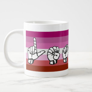Lesbischer Pride LGBTQ+ American Sign Language Jumbo-Tasse