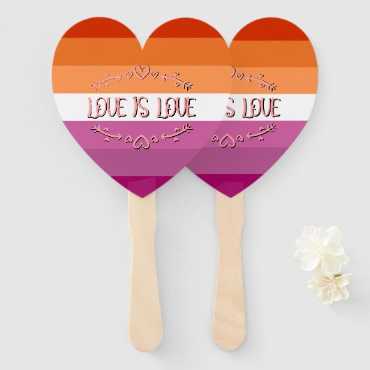 Lesbischer Pride Month Liebe ist Liebe Fächer (Vorne und Hinten)