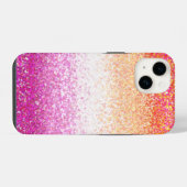 Lesbischer Pride Pink Glitzer Gradient Sparkle iPhone Hülle (Rückseite (Horizontal))