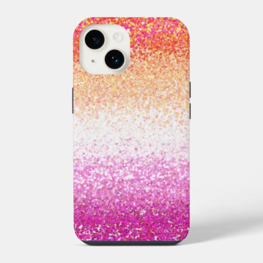 Lesbischer Pride Pink Glitzer Gradient Sparkle iPhone Hülle (Rückseite)